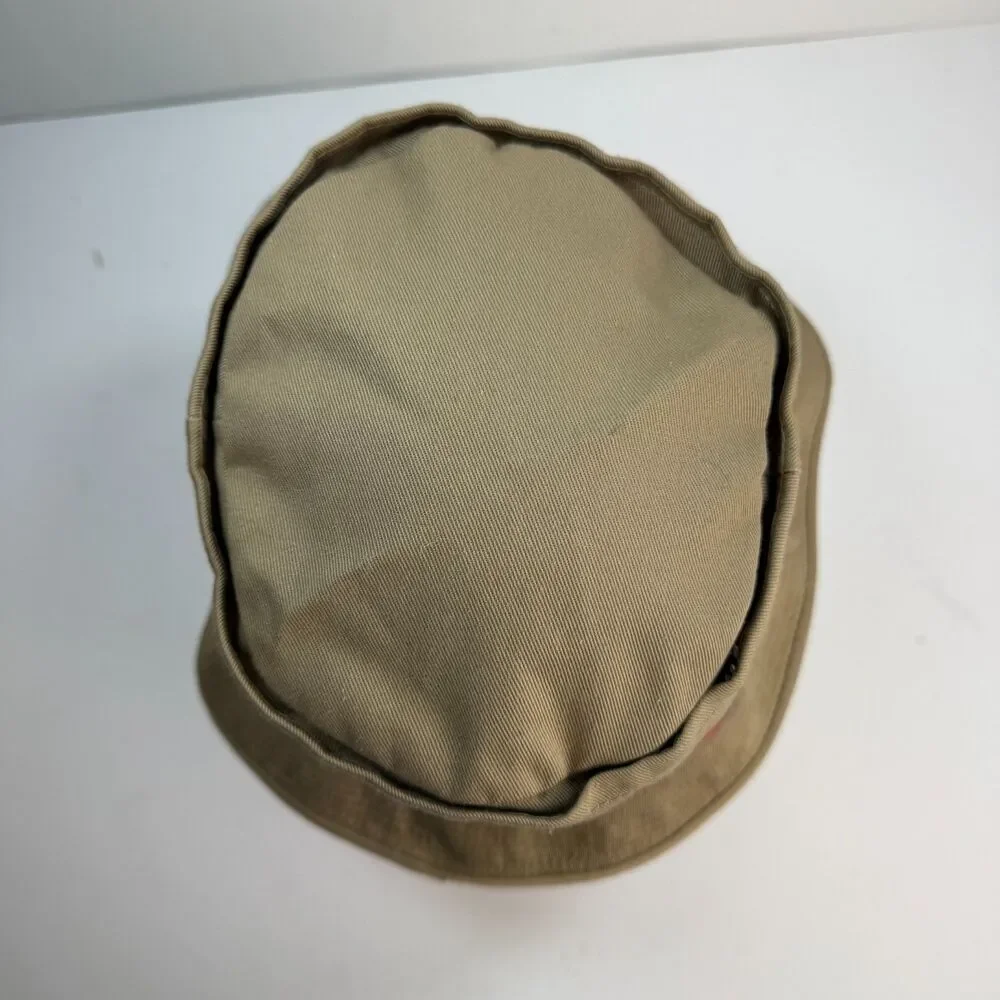 Vintage LL Bean Bucket Hat Size 7 1/2 Made in USA Union Plaid Tan Beige